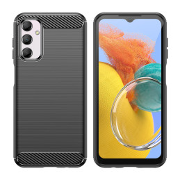 Lankstus anglies rašto dėklas, skirtas Samsung Galaxy M14 Carbon Case - juodas