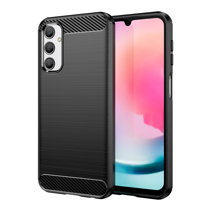 Lankstus anglies rašto dėklas, skirtas Samsung Galaxy M34 Carbon Case - juodas