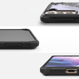 Ringke Fusion X Design šarvuotas dėklas su rėmeliu, skirtas Samsung Galaxy S21+ 5G (S21 Plus 5G) juodas (įprastas) (XDSG...