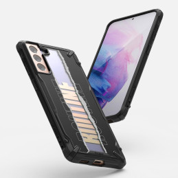 Ringke Fusion X Design šarvuotas dėklas su rėmeliu, skirtas Samsung Galaxy S21+ 5G (S21 Plus 5G) juodas (įprastas) (XDSG...