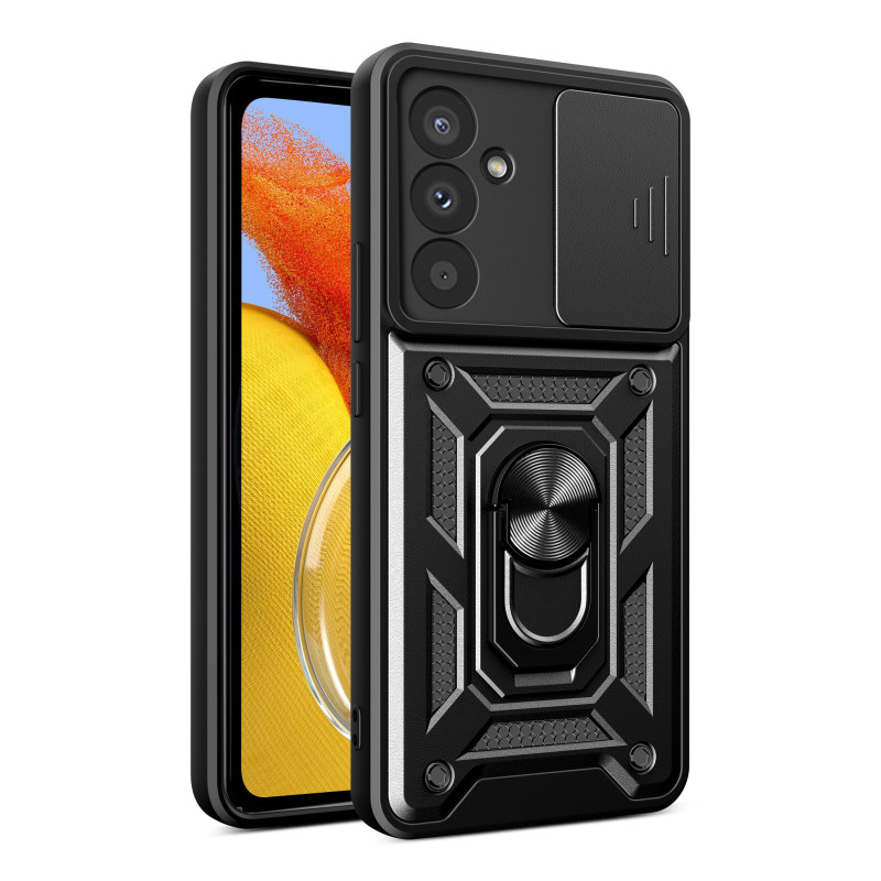 Hybrid Armor Camshield dėklas Samsung M14 su fotoaparato dangteliu - juodas