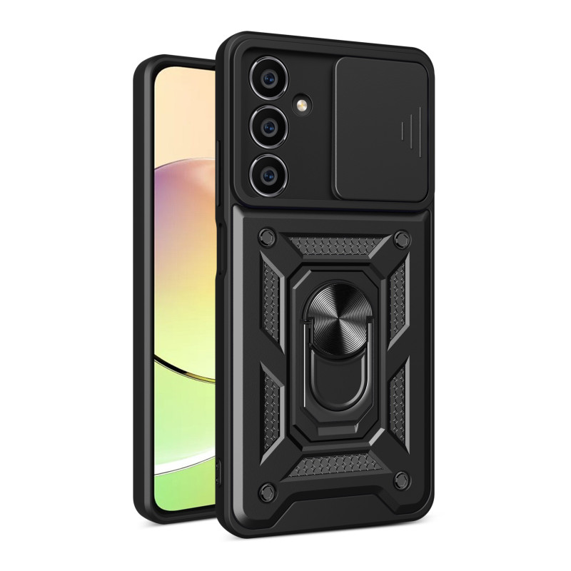 Hybrid Armor Camshield dėklas Samsung S23 FE su fotoaparato dangteliu - juodas