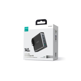 GaN įkroviklis JK Joyroom JR-TCG05UK 140W 3x USB-C USB-A + USB-C / USB-C laidas 240W 1,2m