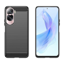 Carbon Case silikoninis dėklas Honor 90 Lite - juodas