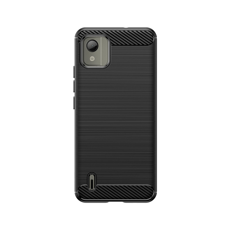 Carbon Case silikoninis dėklas, skirtas Nokia C110 - juodas