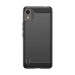 Silikoninis anglies dėklas, skirtas Nokia C12/ Nokia C12 Pro/ Nokia C12 Plus – juodas