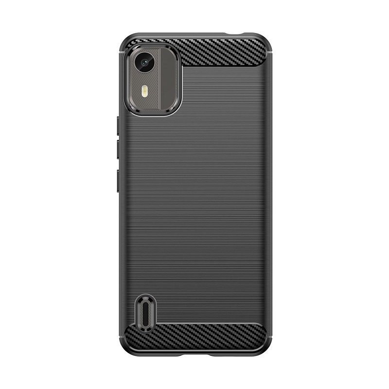 Silikoninis anglies dėklas, skirtas Nokia C12/ Nokia C12 Pro/ Nokia C12 Plus – juodas