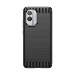 Carbon Case silikoninis dėklas, skirtas Nokia X30 - juodas
