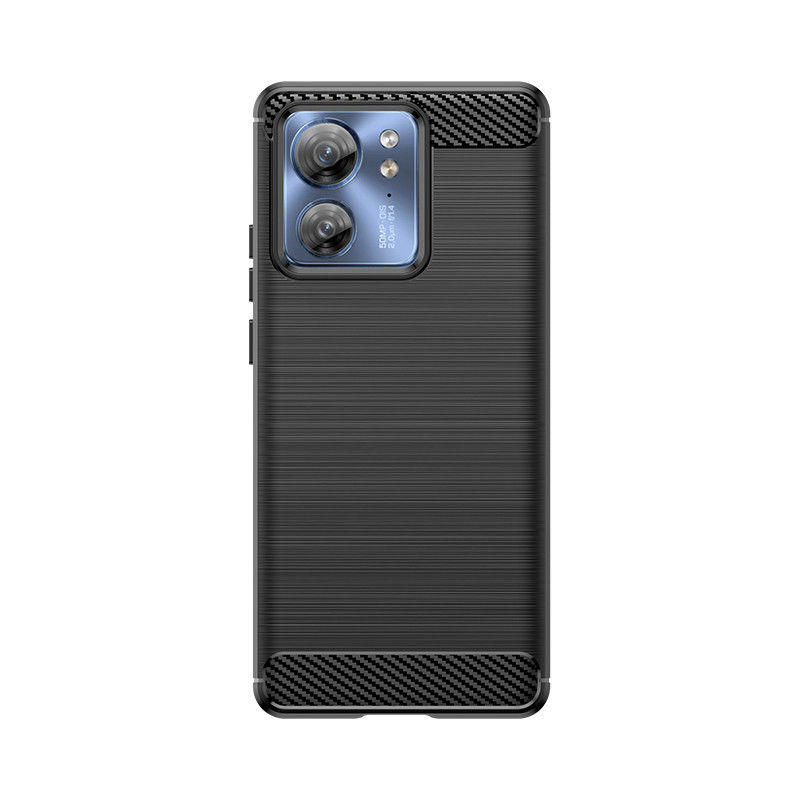 Carbon Case silikoninis dėklas, skirtas Motorola Edge 40 - juodas