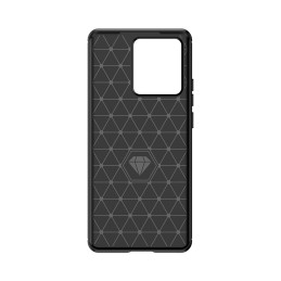 Carbon Case silikoninis dėklas, skirtas Motorola Edge 40 - juodas