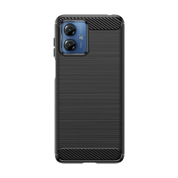 Carbon Case silikoninis dėklas, skirtas Motorola G14 - juodas