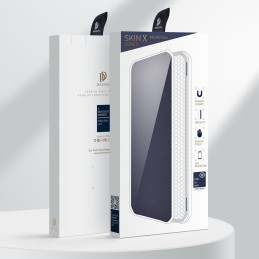 DUX DUCIS Skin X dėklo dėklo dangtelis su atvartu, skirtas Samsung Galaxy A02s EU blue