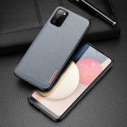 Dux Ducis Fino dėklo dangtelis, padengtas nailono medžiaga, skirtas Samsung Galaxy A02s EU pilka spalva
