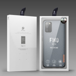 Dux Ducis Fino dėklo dangtelis, padengtas nailono medžiaga, skirtas Samsung Galaxy A02s EU pilka spalva