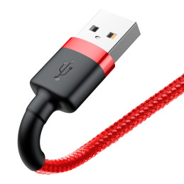 Baseus Cafule USB-A / Lightning 2.4A QC 3.0 kabelis 1 m – raudonas
