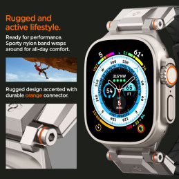 Spigen Durapro Armor dirželis, skirtas Apple Watch 4/ 5/ 6/ 7/ 8/ 9/ SE/ Ultra (42/ 44/ 45/ 49 mm) - juodas