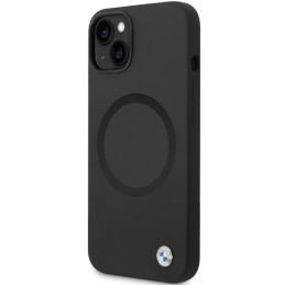 BMW Signature Liquid Silicone MagSafe dėklas iPhone 14 - juodas