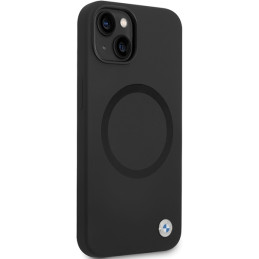 BMW Signature Liquid Silicone MagSafe dėklas iPhone 14 - juodas