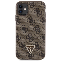 Guess Crossbody 4G metalinis logotipo dėklas, skirtas iPhone 11 / Xr - rudas