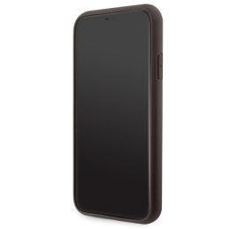 Guess Crossbody 4G metalinis logotipo dėklas, skirtas iPhone 11 / Xr - rudas