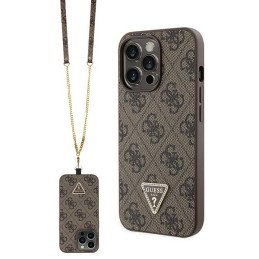 Guess Crossbody 4G Metal Logo dėklas, skirtas iPhone 13 Pro Max - rudas