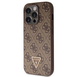 Guess Crossbody 4G Metal Logo dėklas, skirtas iPhone 14 Pro - rudas