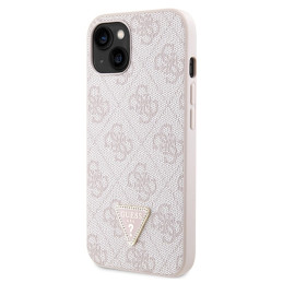 Guess Crossbody 4G metalinis logotipo dėklas iPhone 14 Pro Max - rožinis