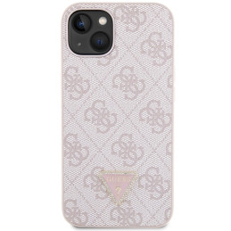 Guess Crossbody 4G metalinis logotipo dėklas iPhone 14 Pro Max - rožinis