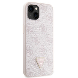 Guess Crossbody 4G metalinis logotipo dėklas iPhone 14 Pro Max - rožinis