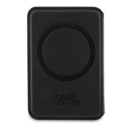 Karl Lagerfeld Saffiano Monogram Choupette MagSafe magnetinė piniginė - juoda