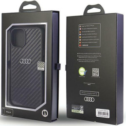 Audi Carbon Fiber dėklas iPhone 14 - juodas
