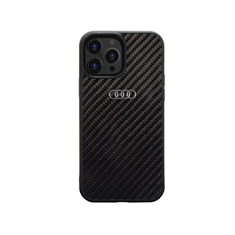 Audi Carbon Fiber dėklas iPhone 14 Pro Max - juodas