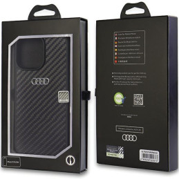 Audi Carbon Fiber dėklas iPhone 14 Pro Max - juodas