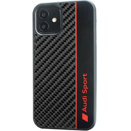 Audi Carbon Fibre Stripe dėklas iPhone 12 / iPhone 12 Pro - juodas