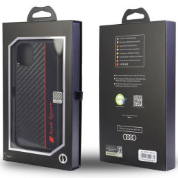 Audi Carbon Fibre Stripe dėklas iPhone 12 / iPhone 12 Pro - juodas
