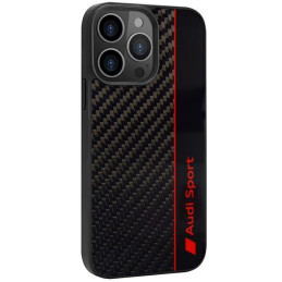 Audi Carbon Fibre Stripe dėklas, skirtas iPhone 13 Pro / 13 - juodas