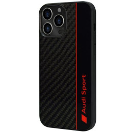 Audi Carbon Fibre Stripe dėklas, skirtas iPhone 13 Pro / 13 - juodas