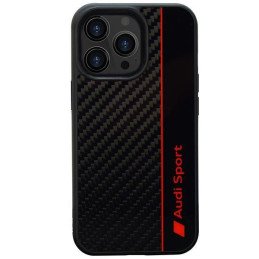 Audi Carbon Fibre Stripe dėklas iPhone 13 Pro Max - juodas