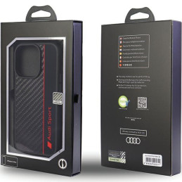 Audi Carbon Fibre Stripe dėklas iPhone 13 Pro Max - juodas