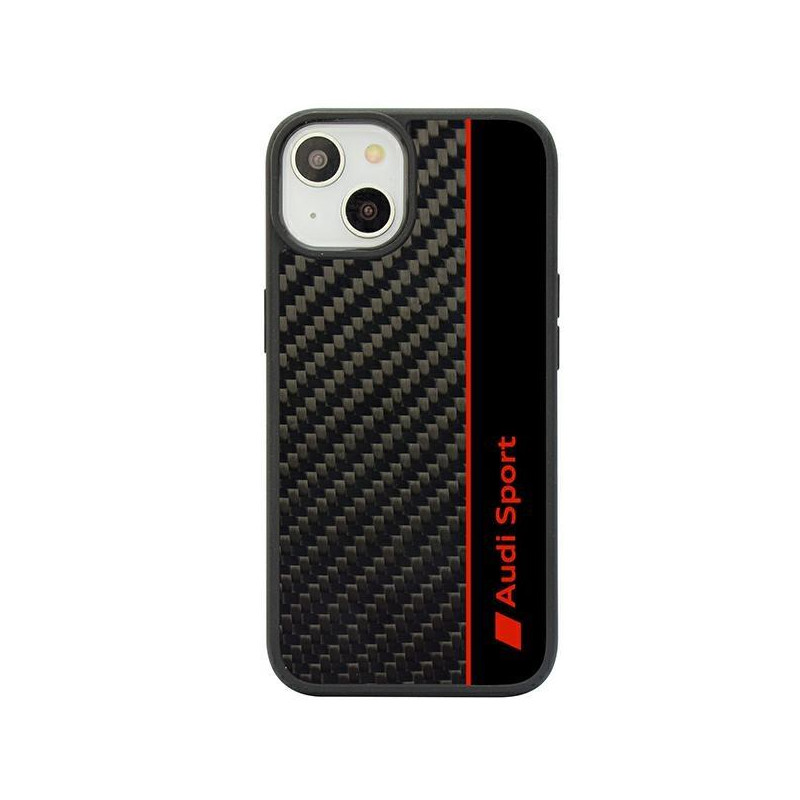 Audi Carbon Fibre Stripe dėklas iPhone 14 - juodas