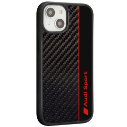 Audi Carbon Fibre Stripe dėklas iPhone 14 - juodas