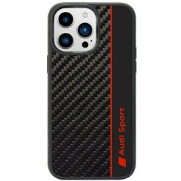 Audi Carbon Fibre Stripe dėklas iPhone 14 Pro Max - juodas