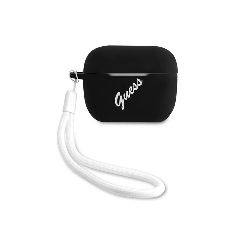 Guess Silicone Vintage dėklas, skirtas AirPods Pro – juodos ir baltos spalvos