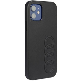 Audi sintetinės odos dėklas iPhone 12 / iPhone 12 Pro - juodas