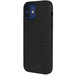 Audi sintetinės odos dėklas iPhone 12 / iPhone 12 Pro - juodas