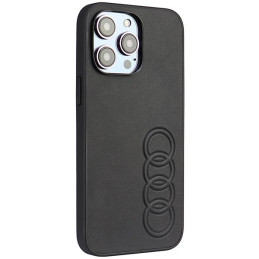 Audi sintetinės odos dėklas iPhone 14 Pro Max - juodas