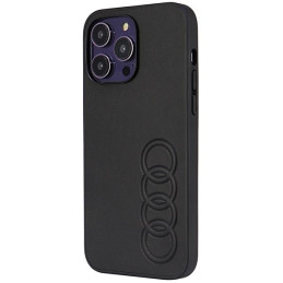 Audi sintetinės odos dėklas iPhone 14 Pro Max - juodas