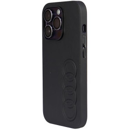 Audi sintetinės odos dėklas iPhone 14 Pro - juodas