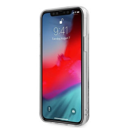 Guess Glitter Vintage Script dėklas, skirtas iPhone 12 Pro Max – mėlynas