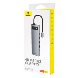 HUB 11in1 Baseus Metal Gleam Series USB-C į USB-C PD / 3x USB-A 3.0 / USB-A 2.0 / HDMI / VGA / AUX / RJ-45 / SD TF - pil...